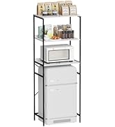 QieerHior Mini Fridge Shelf Mini Fridge and Microwave Stand Over Mini Fridge Storage Rack 2 Tier ...