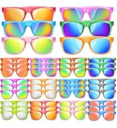 12 Pack Kids Sunglasses Hawaiian Party Favors with UV400 Protection, 12 Colors Neon Sunglasses in...