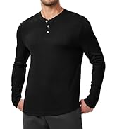 Dokotoo Men Men's Henley Shirt Fall Crewneck Color Block Slim Fit Long Sleeve T Shirts Button Up ...