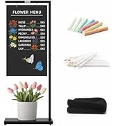 TOWON Z-Shaped Chalkboard Sign, 21''Wx43.5''H Weatherproof Chalkboard Double-Sided, Indoor/Outdoo...