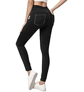 TONIRY Jeggings for Women with Pockets Tummy Control Stretchy Skinny Jeans Pull On High Waisted B...