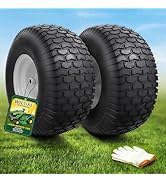 Wiltire (2 Pack) 20x8.00-8 Rear Tire and Wheel Assemblies, 20x8-8 Lawn Mower Tires,3.5" Offset Hu...