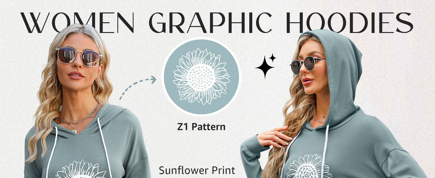Womens Sunflower Graphic Hoodies
