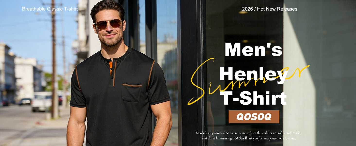 Men's Henley Shirt Short Sleeve T-Shirt Casual Pullover Summer Lightweight Tee Shirts with Button