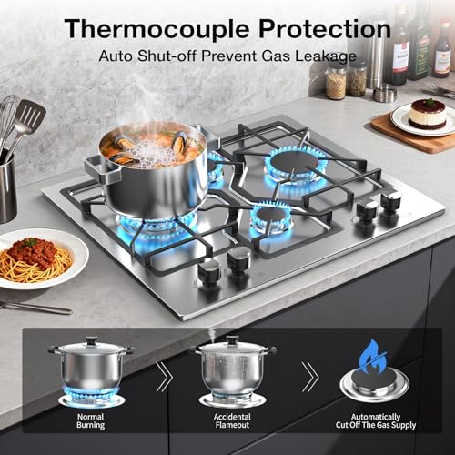 Built-in Propane Stove Top with 4 Burners