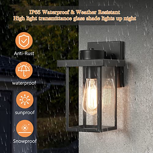 Outside Wall Sconce with Clear Glass Shade for Garage