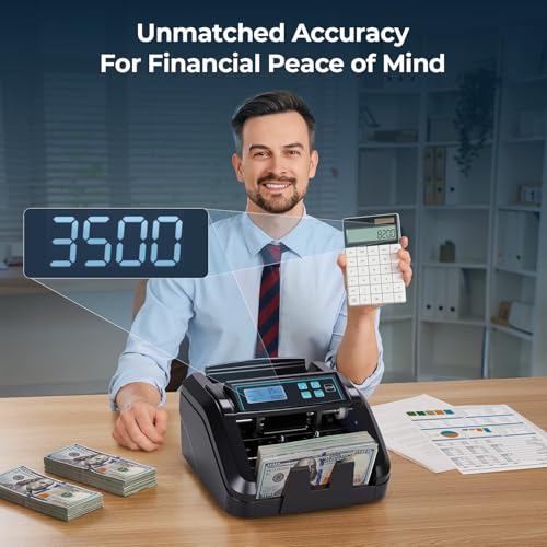 Money Counting Machine with LCD Display (Black)