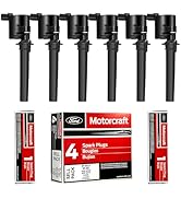MAS Set of 6 Ignition Coil Pack & 6Pcs Motorcraft Platinum Spark Plug SP589 Compatible with Linco...