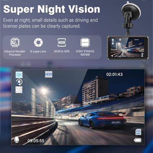 FHD 2K+1080P Dash Cam Front and Rear