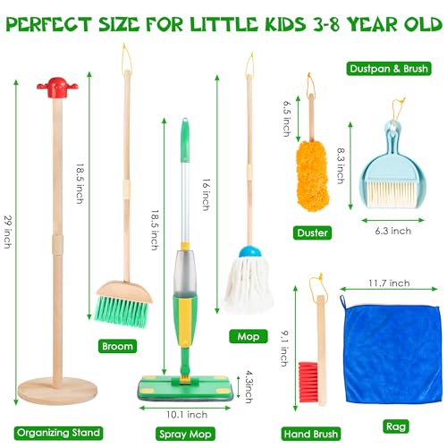 Montessori Cleaning Toys Real Water Sprayer and Toddler Broom Mop Set