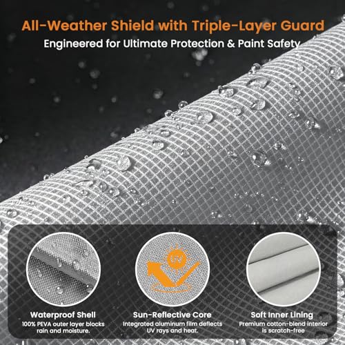 10 Layers Heavy Duty Full Exterior Car Covers with Door Zippe