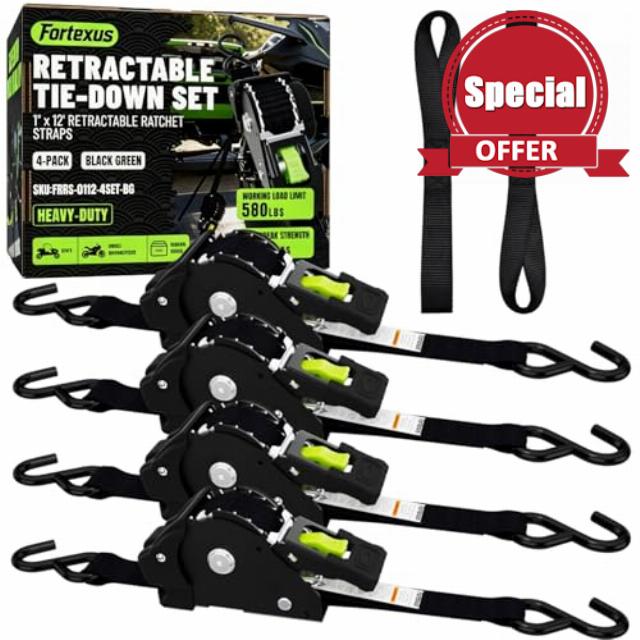 Retractable Ratchet Straps