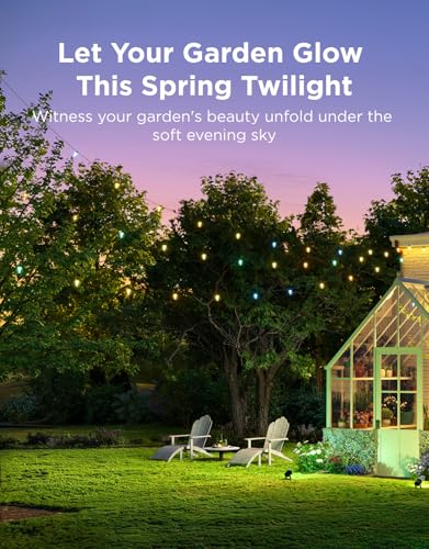 48ft RGBWIC Dimmable Patio & Backyard Lights with 15 LED Bulbs