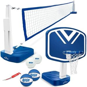 GoSports Splash Hoop 2-in-1 Pool Basketball Hoop & Volleyball Net Game Se