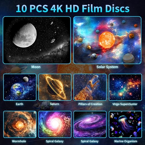 10 Realistic Nebula Scenarios Room Lights,Timer off Controls&8-Color Night Light,Super Wide Ceiling Coverage for Bedrooms Home Theaters Kids Rooms