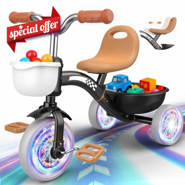Kkdi Toddler Tricycle for 1-3 3-4 Year Olds
