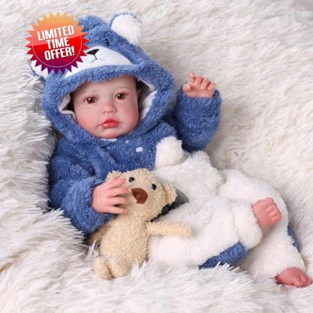 BABESIDE Reborn Baby Doll Boy - 20 Inch Lifelike Soft Vinyl Realistic Baby Dolls with Poseable Body & Accessories