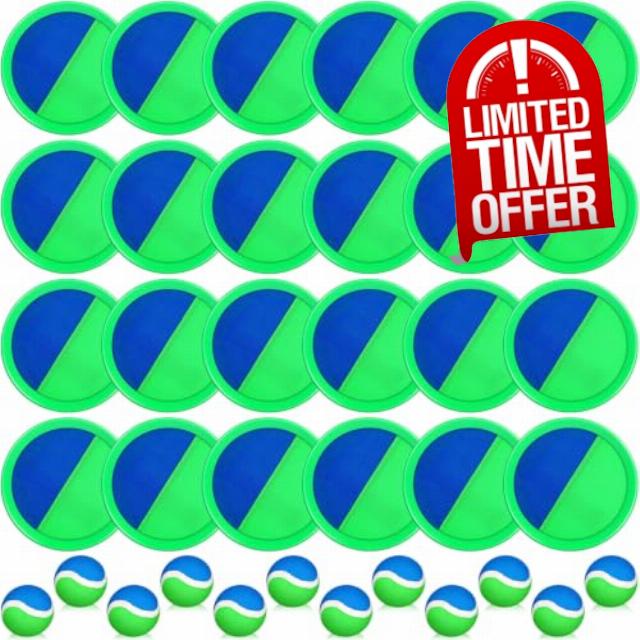 Charniol Kids Toys Toss and Catch Game Set Beach Game Outdoor Ball Sports Games Toss and Catch Ball Nylon Toys for Kids Adults(Blue Green