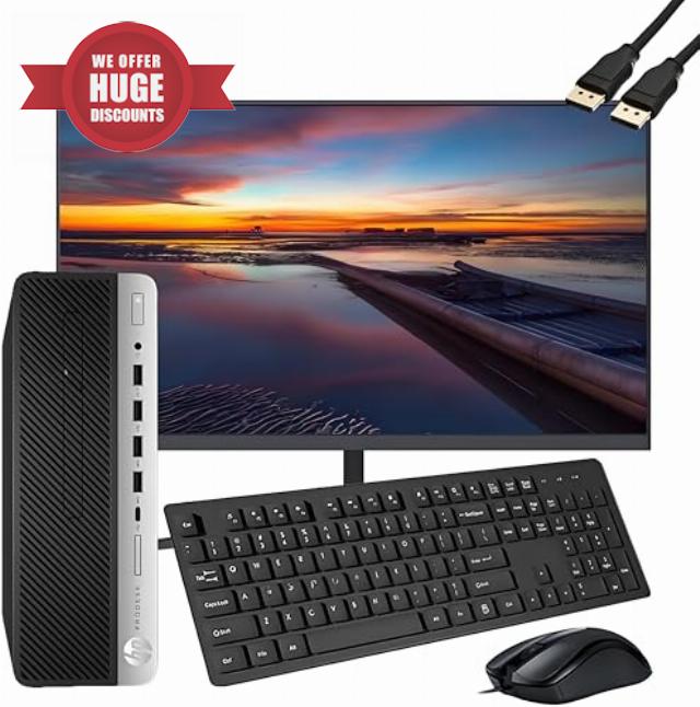 HP ProDesk 600 G3 SFF Desktop Computer with 21.5" FHD Monitor