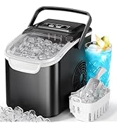 Kismile Ice Makers Countertop,26lbs in 24Hrs, Portable Ice Maker Machine with Self-Cleaning Funct...