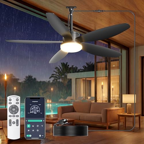42 Inch Plug in Gazebo Fans with Remote APP Control