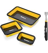 SHALL Collapsible Magnetic Parts Tray Set, 4-Pack Magnetic Tool Trays for Screw Bolts Nuts Washer...