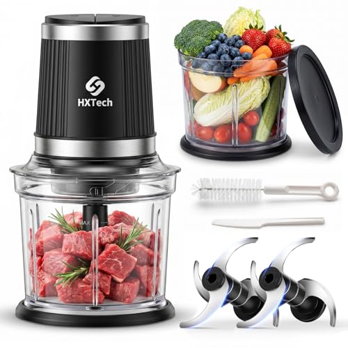 Vegetable Chopper with 2 Pack 420 Stainless Steel 4-Layer Blades