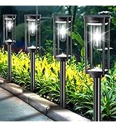 COXSENI Solar Fence Lights 8 Pack, Solar Deck Lights Outdoor Waterproof, Dusk to Dawn Solar Wall ...