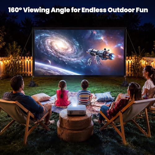 Lightweight Projection Screen with Carry Bag & Sandbag for Backyard