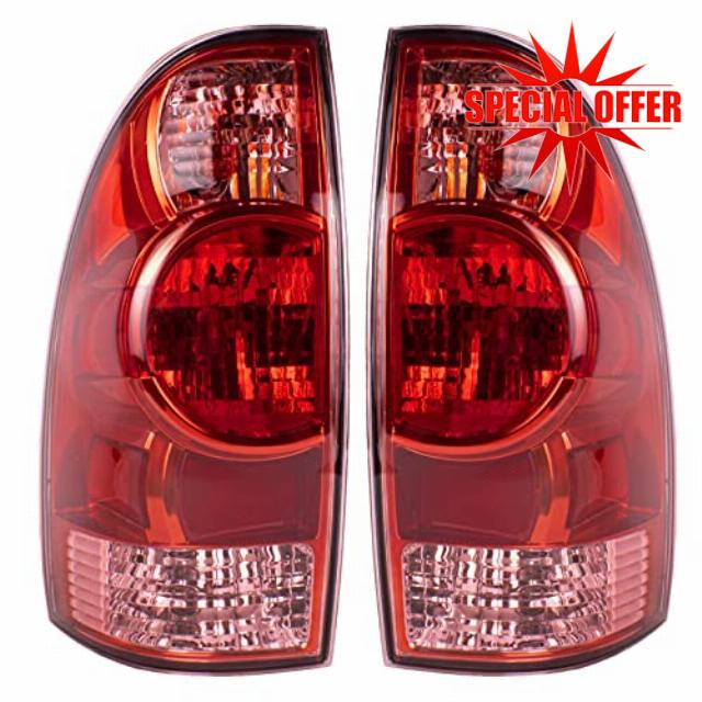 Boine Tail Light Compatible With 2005-2015 Toyota Tacoma Pickup Driver and Passenger Side Rear Brake Lamp Tail Light Bulb and Harness Included