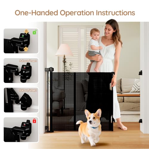 5 FT Retractable Dog Gate for Stairs