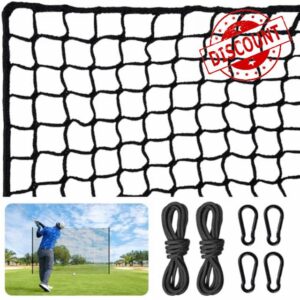Nylon Golf Net 10-50ft - Practice Hitting Net With Rope and Carabiners