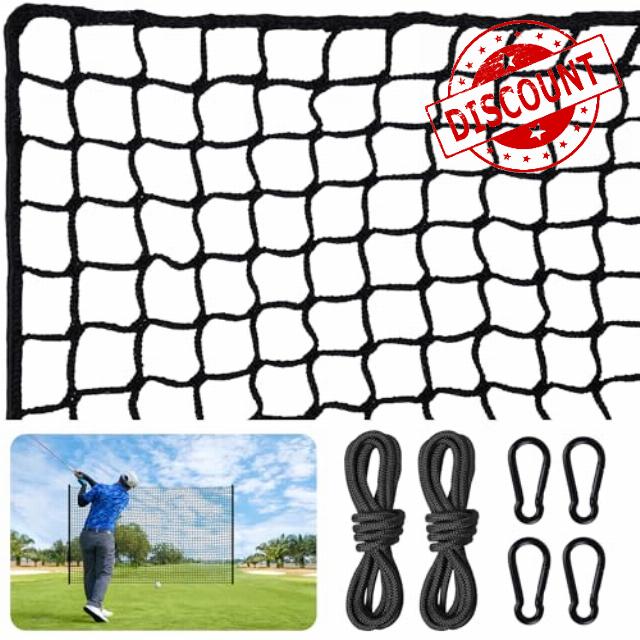 Nylon Golf Net 10-50ft - Practice Hitting Net With Rope and Carabiners