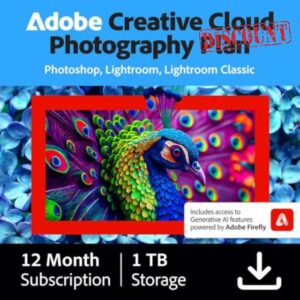 Adobe Creative Cloud Photography Plan 1TB (Photoshop + Lightroom) | 12-month Subscription with auto-renewal