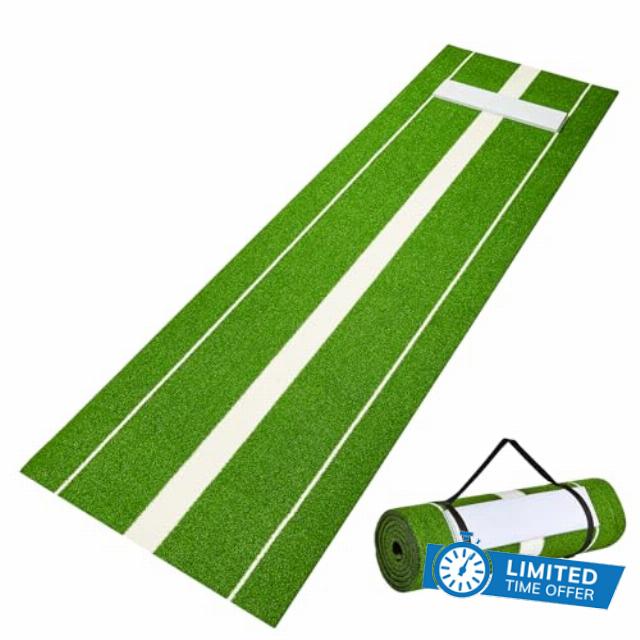 VEVOR 10x3ft Softball/Baseball Pitching Mat with Rubber Mound - Anti-Fade Turf & Anti-Slip Foam Backing