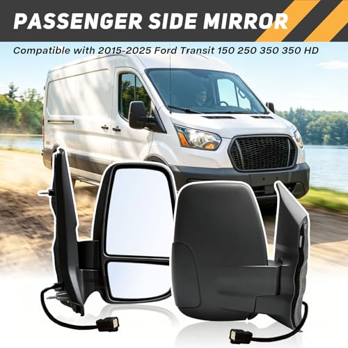 Right Side Mirror Assembly Power Glass Towing Without Signal Light Non Heated