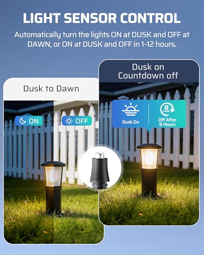Weatherproof Landscape Lighting Transformer with Timer & Photocell Sensor