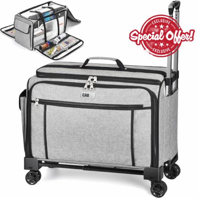 CAB55 XXL 23-Inch Rolling Sewing Machine Case with 4 Wheels
