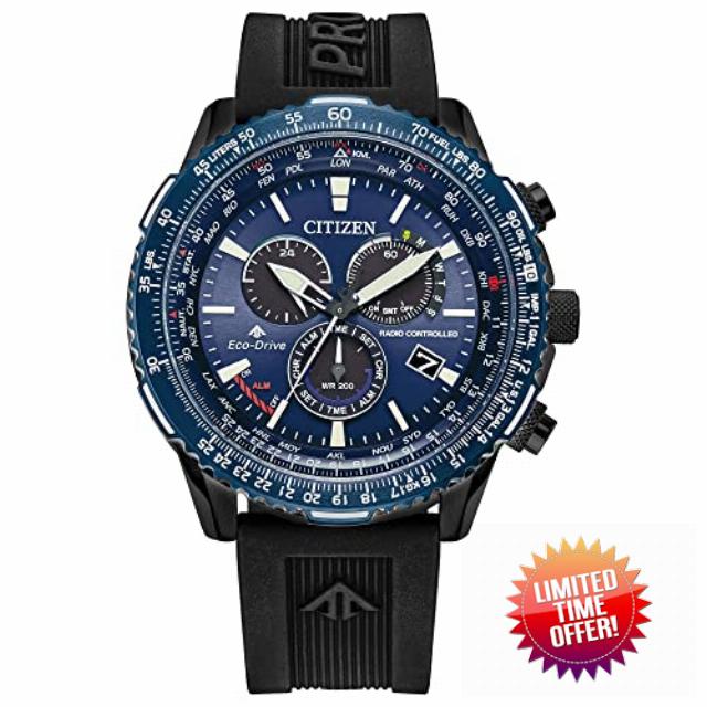 Citizen Eco-Drive Pilot Chronograph Watch with Atomic Timekeeping