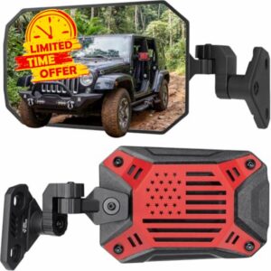 JOYTUTUS Red Wrangler Side Mirrors Doors Off Compatible with 1997-2018 Wrangler TJ JK JK Unlimited