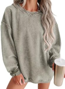 Women's Casual Corduroy Sweatshirts 2025 - Comfortable Long Sleeve Crewneck Pullovers for Fall and Winte