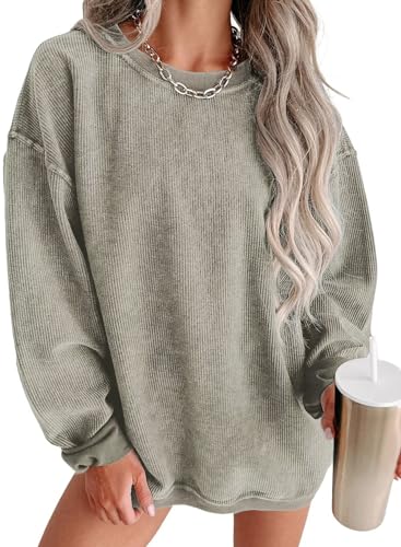 Women's Casual Corduroy Sweatshirts 2025 - Comfortable Long Sleeve Crewneck Pullovers for Fall and Winte