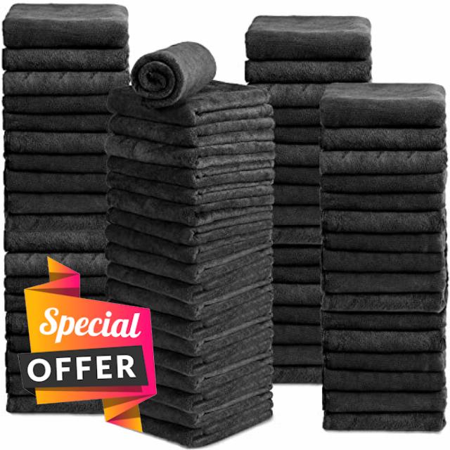 Newwiee 72 Pack Microfiber Bleach Proof Towels Bulk for Salon 18 x 30 Inch Dry Lint Free Hair Drying Hand Towels for Hair