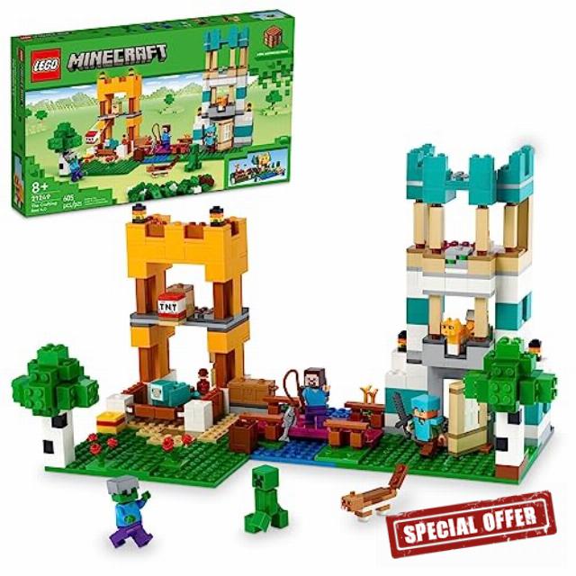 LEGO Minecraft The Crafting Box 4.0 Building Toy - Pretend Playset for Boys & Girls