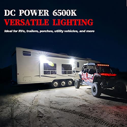 12V RV Porch Light Aluminum Low Current Led Scene Lighting Compatible with RV Outdoor Camper Trailers Truck Porches Towing 5th Wheels Utility Vehicles