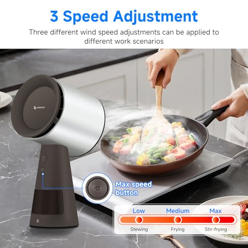 3-Speed Desktop Exhaust Fan for Indoor BBQ & Hot Pot