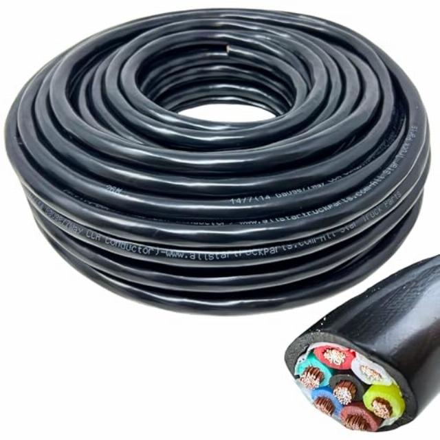 [ALL STAR TRUCK PARTS] Heavy Duty 14 Gauge 7 Way CCA Conductor Wire RV Trailer Cable Cord Insulated Stranded Copper Clad Aluminum Conductor