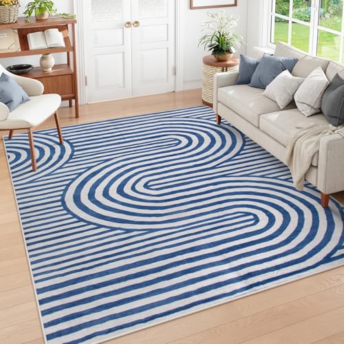 Abstract Living Room Rugs Stain Resistant Geometric Large Carpet for Kids Office Dorm Alba(5'X7'