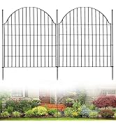 Blingluck Decorative Metal Garden Fence 10 Panels, 24in (H) x 20ft (L) No Dig Dog Fence Outdoor f...