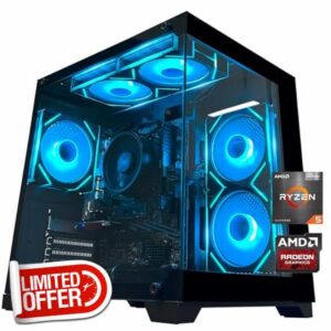 YAWYORE Gaming PC Desktop Computer AMD R5 5600GT 16GB 1TB NVMe Towers WiFi | 16GB DDR4 3200MHz